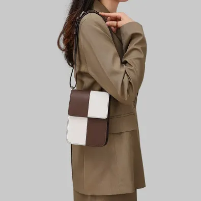 BROWN & WHITE POSH PRISM BAG